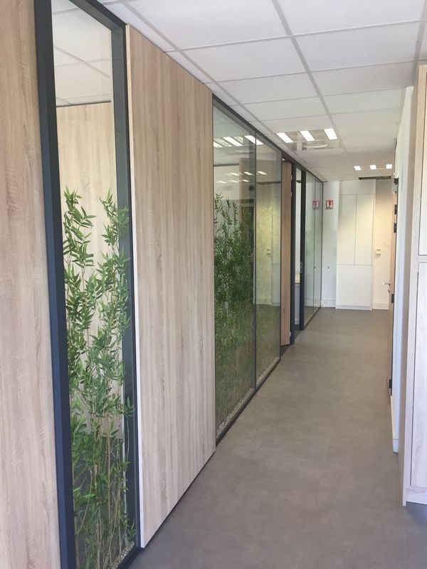 Cloisons avec intgration de bambous à Lyon