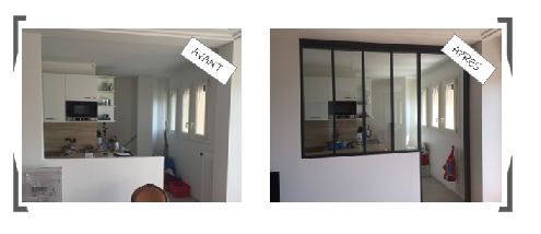 INSTALLATION DE VERRIÈRE EN CLOISONS ALUMINIUM A LYON